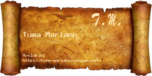 Tuma Mariann névjegykártya